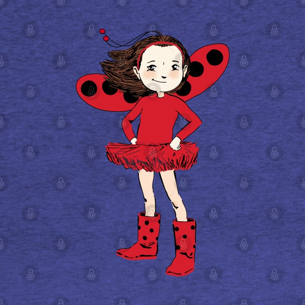 Ladybug Girl Cute Illustration by GoneawayGames